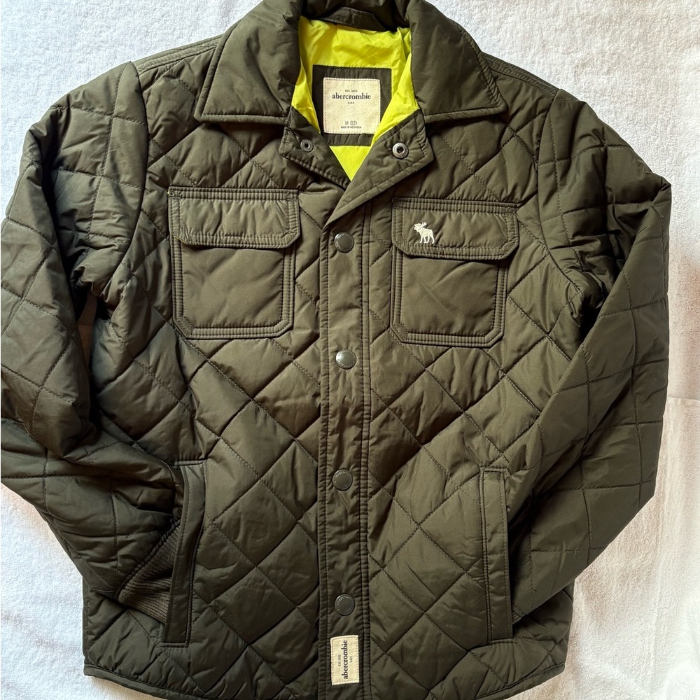 Abercrombie Kids Quilted Jacket in Olive Green